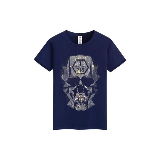 Slim Fit Skull Black Rhinestone T-shirt
