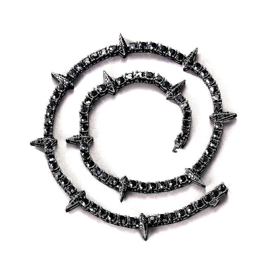 Dripping colorful bling tennis Cuban chain iced out necklace – Rhinestone Belt Shop