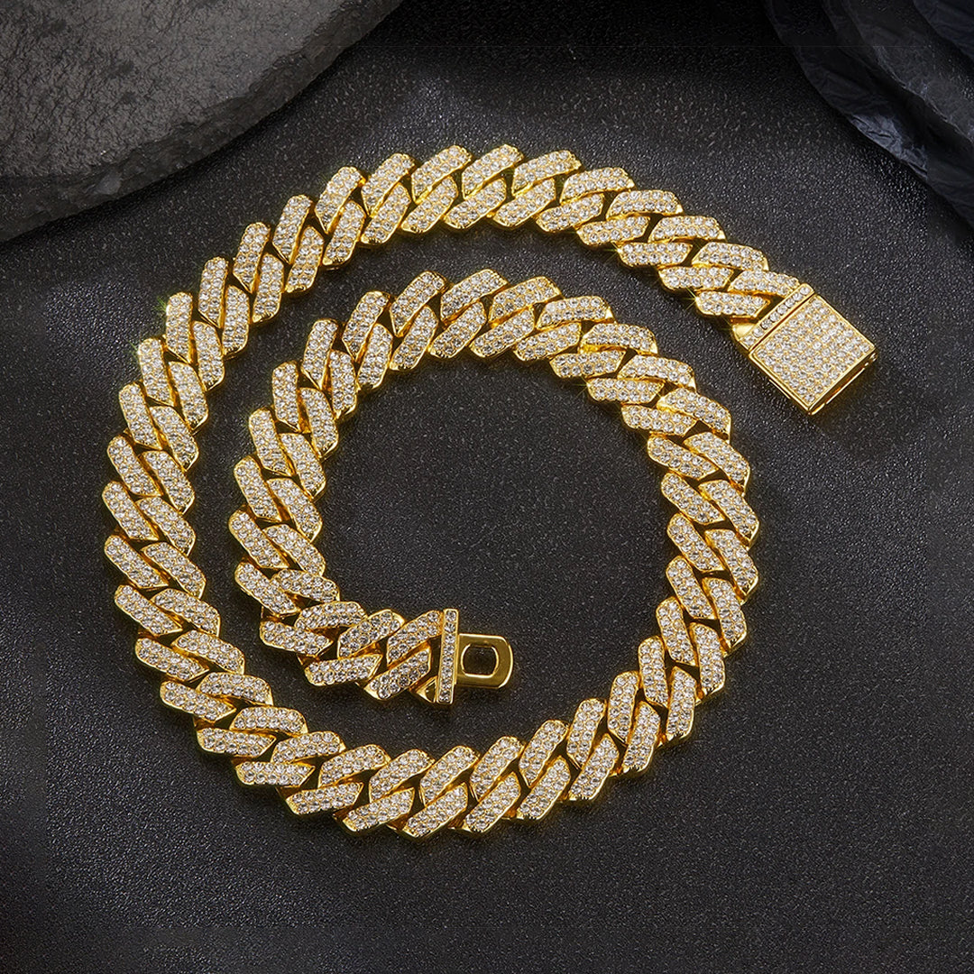 13mm hip hop classic rhinestone Cuban link chain – Rhinestone Belt Shop