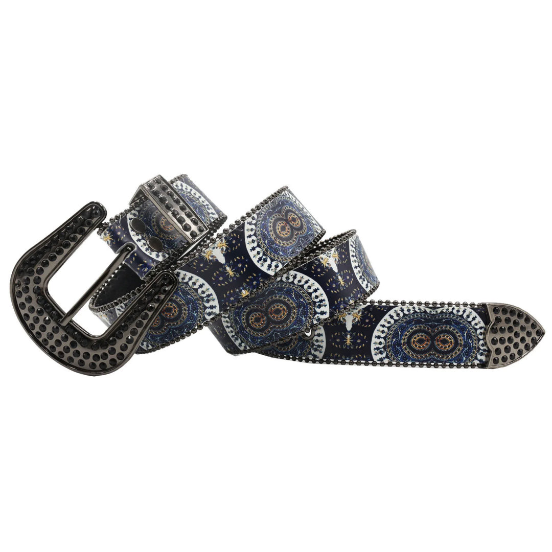 Black buckle eye-catching strap studded rhinestone belt – Rhinestone Belt Shop