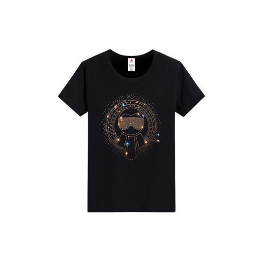 Cartoon Print Rhinestone T-shirt