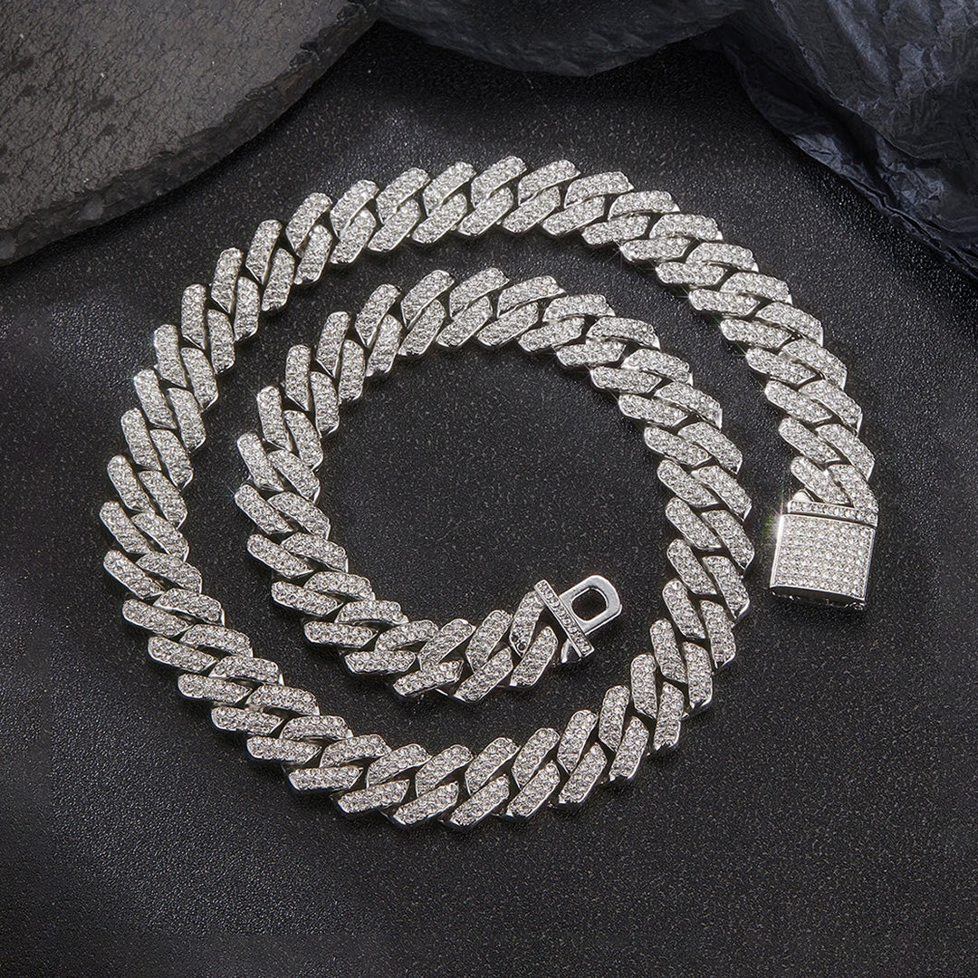 13mm hip hop classic rhinestone Cuban link chain – Rhinestone Belt Shop