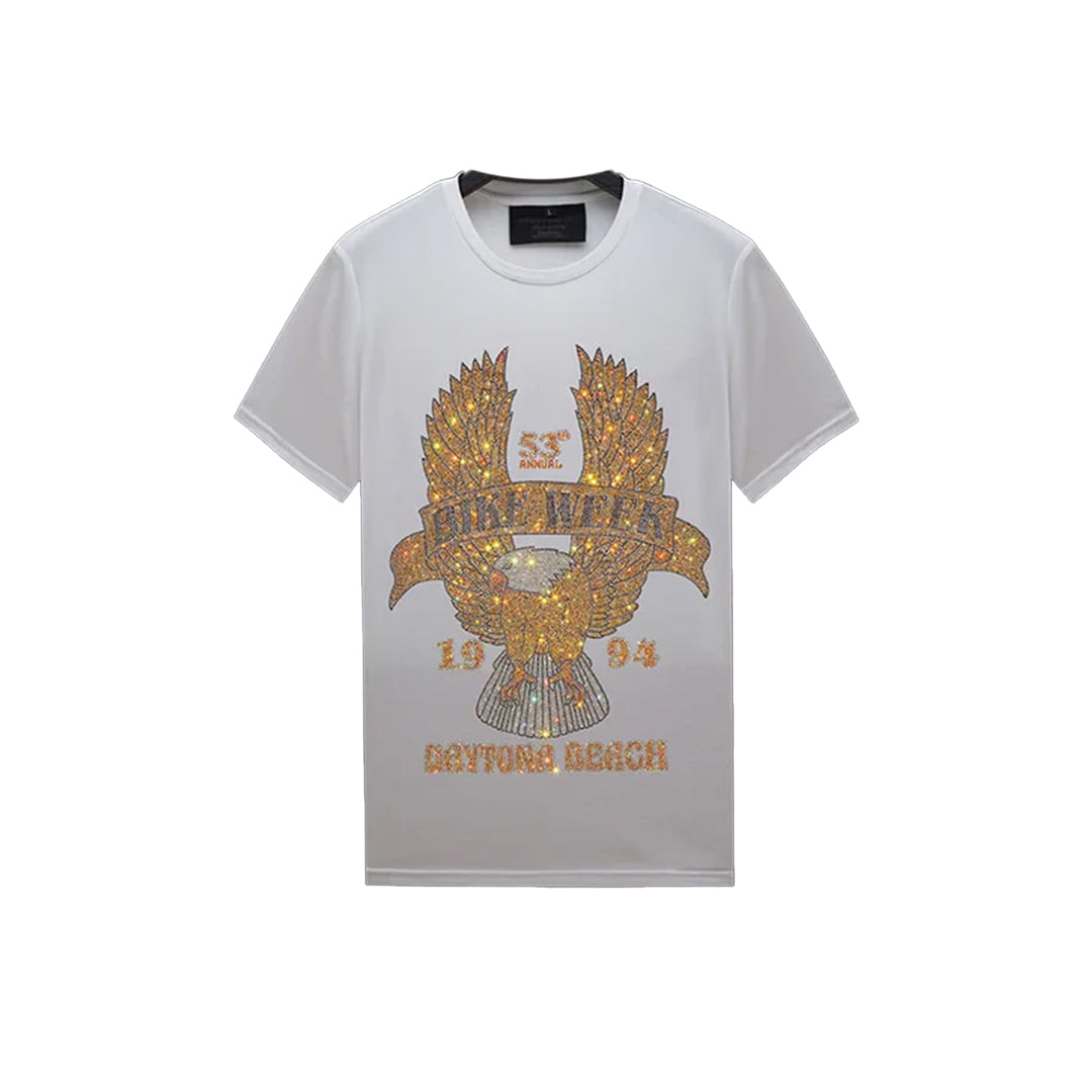 Eagle Wing Biker Rhinestone T-shirt