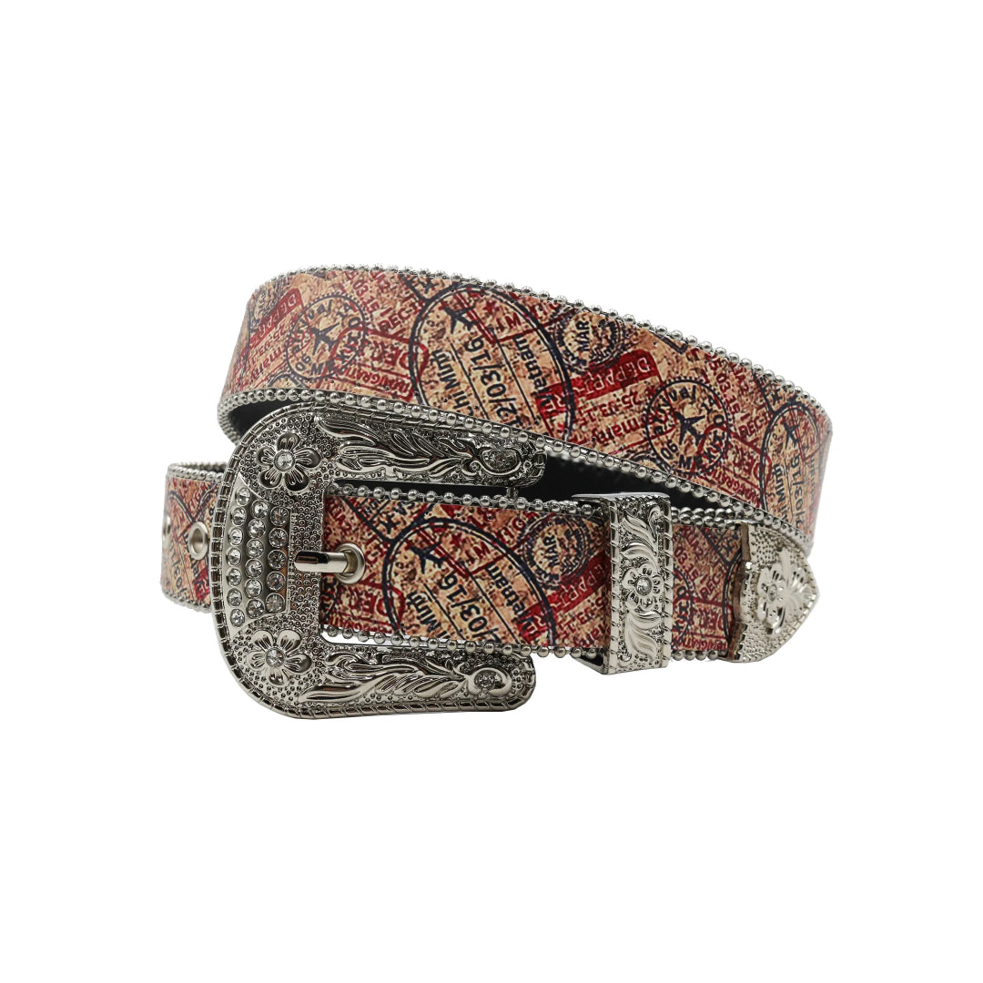 Silver buckle unique strap silver studded rhinestone belt – Rhinestone Belt Shop