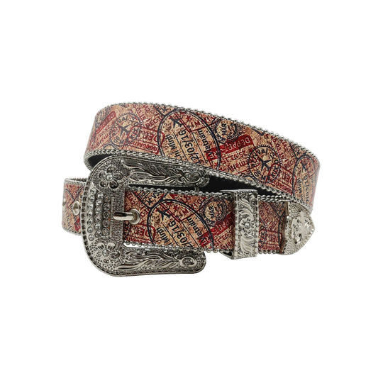 Silver buckle unique strap silver studded rhinestone belt – Rhinestone Belt Shop