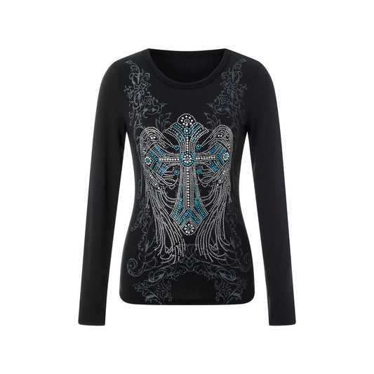 Cowboy Hat Printed Rhinestone Shirts