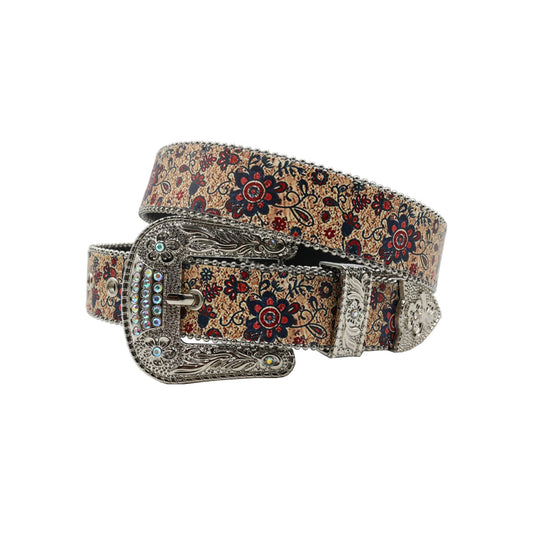 Decorative buckle design strap blue studded rhinestone belt – Rhinestone Belt Shop