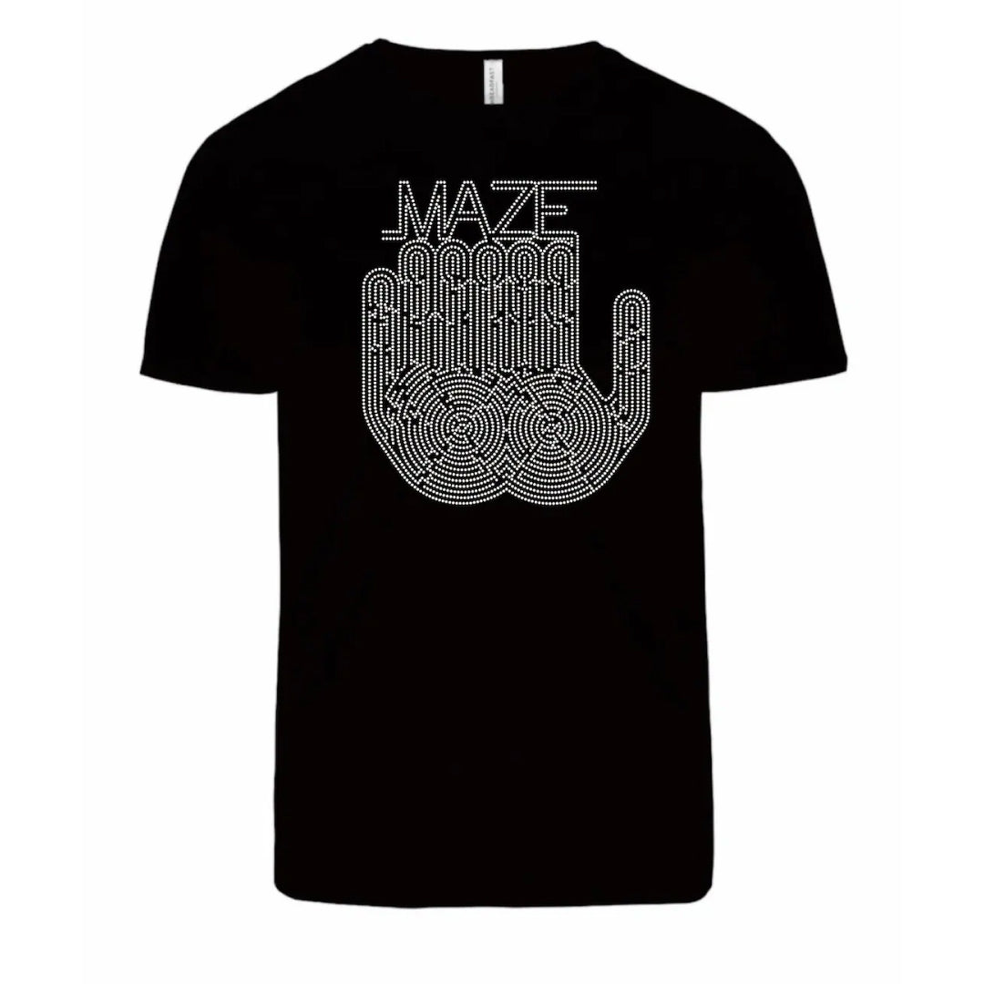 Maze printed rhinestone shirt with crystal detail – Rhinestone Belt Shop