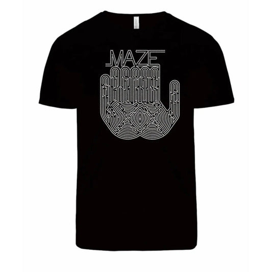 Maze printed rhinestone shirt with crystal detail – Rhinestone Belt Shop