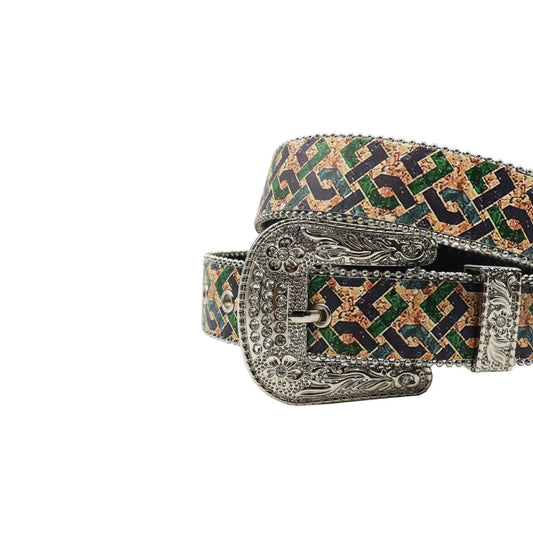 Silver buckle lining strap silver studded rhinestone belt – Rhinestone Belt Shop