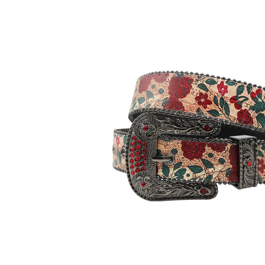 Black buckle red studded rhinestone belt – Rhinestone Belt Shop