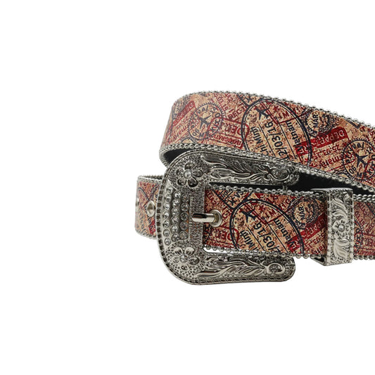 Silver buckle unique strap silver studded rhinestone belt – Rhinestone Belt Shop