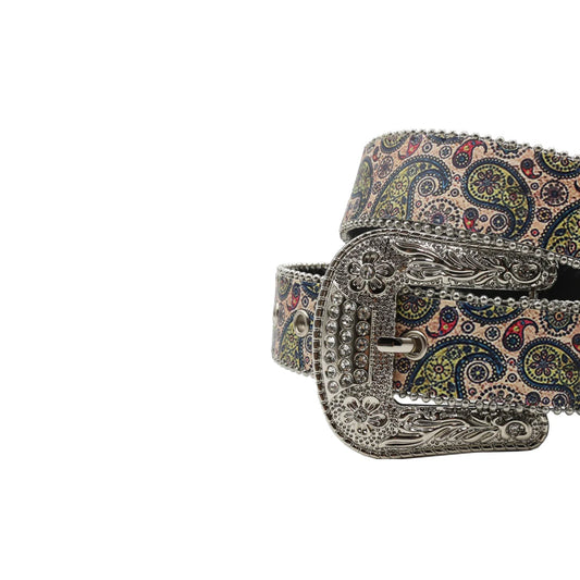 Silver buckle sleek strap silver studded rhinestone belt – Rhinestone Belt Shop