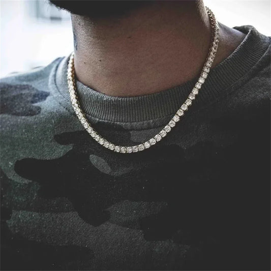 4mm crystal rhinestone Cuban chain necklace – Rhinestone Belt Shop
