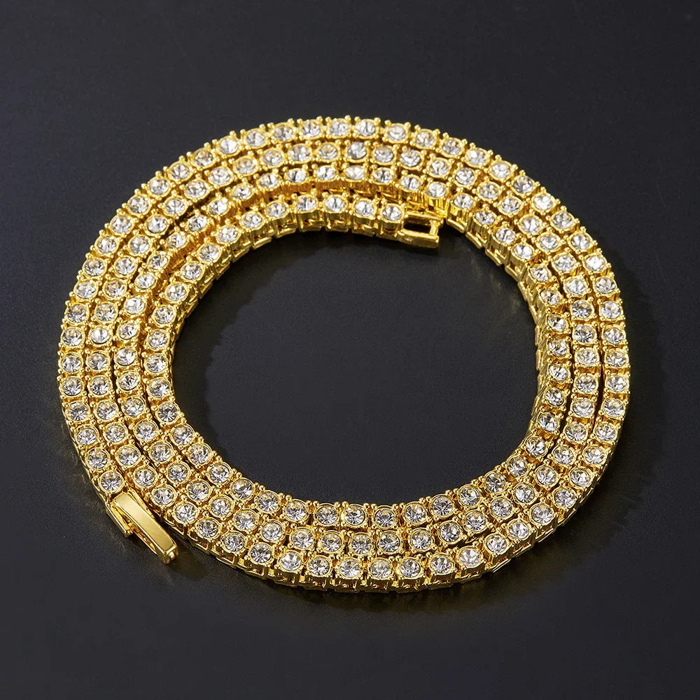 4mm crystal rhinestone Cuban chain necklace – Rhinestone Belt Shop