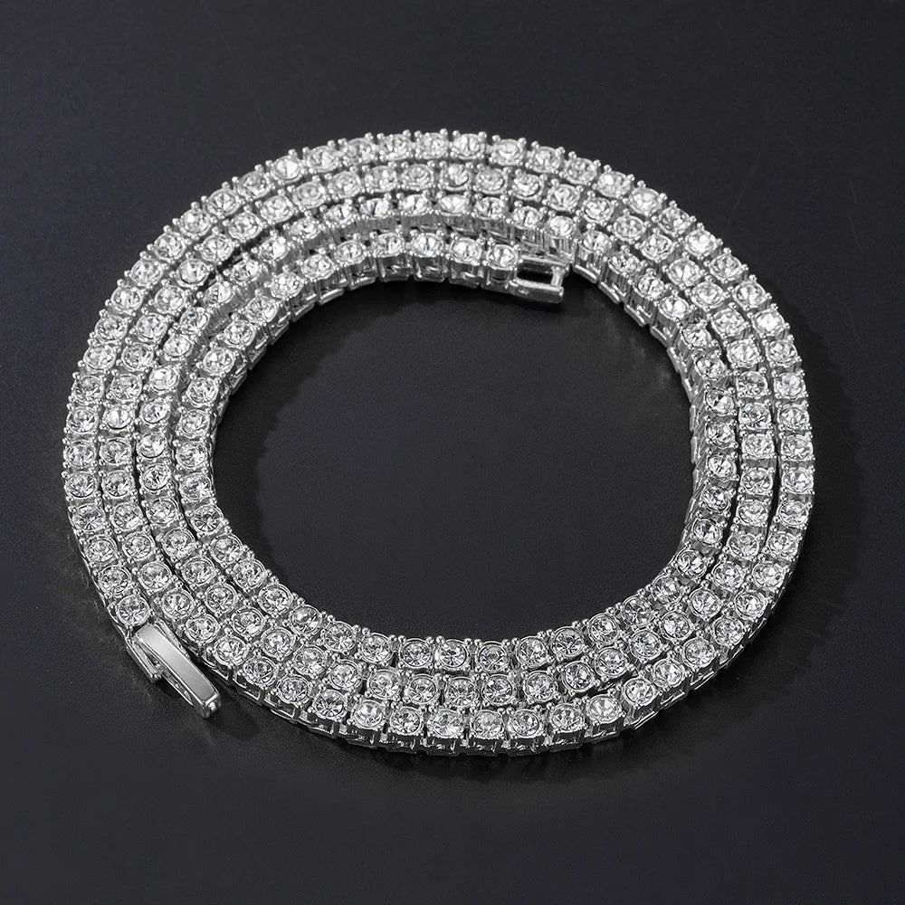 4mm crystal rhinestone Cuban chain necklace – Rhinestone Belt Shop